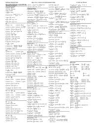 Free Printable Integral Table And Derivative Sheet Pdf