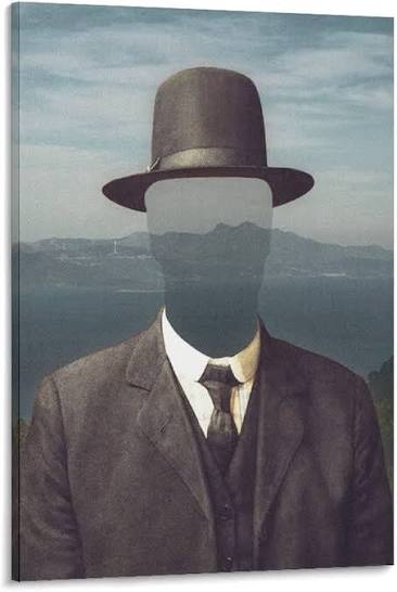 René Magritte Canvas Wall Art Painting Poster The Invisible Man Painting On Canvas Wall Art Poster Scroll Picture Print Living Room Walls Decor Home Posters 12x18inch(30x45cm) : Amazon.ca: Home