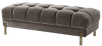 Eine schöne und edel verarbeitete esszimmerbank, welche durch ihre vielen highlights und die hochwertige verarbeitung besticht. Casa Padrino Luxus Sitzbank Grau Messingfarben 133 X 59 X H 42 Cm Gepolsterte Samt Bank Mit Edelstahl Beinen Luxus Kollektion