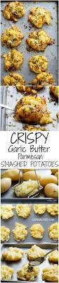 Crispy Garlic Butter Parmesan Smashed Potatoes Recipes Sweet Potato Recipes Food