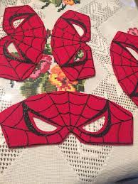 Diy Spider Man Face Mask Made Out Of Felt Puffy Paint And Elastic Band By Christina L Spiderman Birthday Party Spiderman Birthday Diy For Men