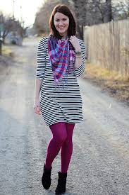 Black And White Striped Tights Outfit Style Weddings Winter White Striped Dress Outfit Purple Tights Purple Tights Outfit