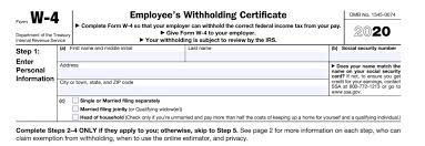 irs overhauls form w 4 for 2020 employee withholding