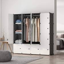 Explore a wide range of the best hanging clothes cabinet on aliexpress to find one that suits you! Portable Closet Wardrobe With Clothes Hanging Rod 12 Cube Closet Organizers And Storage Shelves Cabinet Armoire For Bedroom Home Clothing Closet Storage Urbytus Com