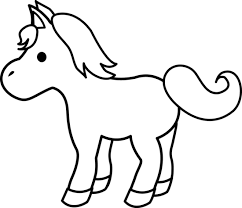 Black And White Cute Pictures Cute Pony Line Art Free Clip Art Horse Clip Art Cute Ponies Art
