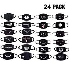 Amazon Com 24 Pcs Funny Mouth Masks Unisex Anime Cartoon Teeth Pattern Three Layers Cotton Half Face Mask Childr Mouth Mask Design Funny Face Mask Funny Mouth