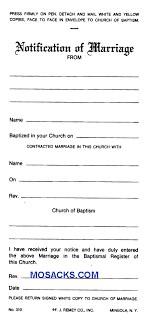 Maybe you would like to learn more about one of these? Marriage Notification 3 Part Set No 310