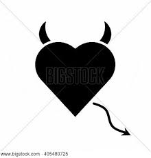 Angel and devil horn halo and tail. Heart Devil Horns Image Photo Free Trial Bigstock