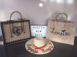 Personalised Hats And Bags The Personalised Hat Bag Company See Facebook Instagram Straw Hats Floppy Hats Do Not Disturb Jute Bags Hessian Bags Bags