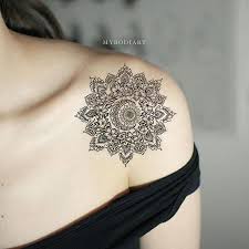 Geometric Meaningful Black Mandala Shoulder Tattoo Ideas For Women Www Mybodiart Com Tattoos Tattoos For Women Tattoos Shoulder Tattoos For Women