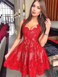 Elegant Lace Appliques Red Short Homecoming Dress Girls Formal Cocktail Party Gown Short Graduation Dresses Red Homecoming Dresses Red Homecoming Dresses Short