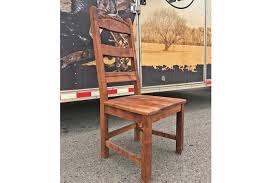Also available in a 6'l and 7'l version. Ladder Back Mesquite Dining Chair With Turquoise Inlay Hat Creek Interiors