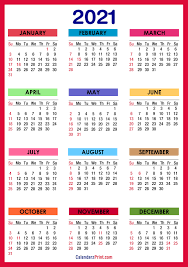 Are you looking for a printable calendar? 2021 Calendar With Holidays Printable Free Colorful Red Orange Sunday Start Calendarzprint Free Calendars Printable Calendars
