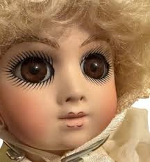 Gorgeous Valuable French BRU Repro Signed Porcelain Doll, Original Gown  Pristine
