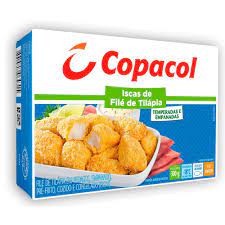 Sal,pimenta do reino e fio de azeite. Iscas De File De Tilapia Copacol Empanada Congelada 300g