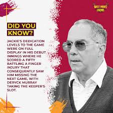 Jackie Hendricks was one of the most reliable glovemen to ever come out of  the Windies' cricket ranks. He was also a fierce yet joyful competitor who  was a true student of