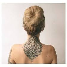Mandala Back Neck Tattoo Girl Neck Tattoos Girl Tattoos Neck Tattoo