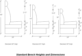 standard bench heights & dimensions