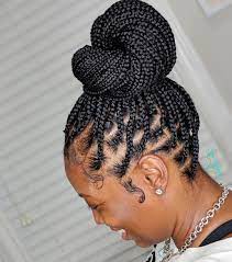 Medium Knotless Braids Updo Hair Styles Braided Hairstyles Box Braids Styling