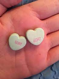 Brach's, heart 2 heart tiny conversation hearts valentine's day candy 14 ounce assorted, 4 count, (pack of 4). My Candy Hearts Say Goat Lol Funny