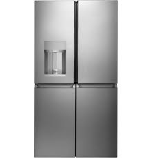 When it's time to shop for a new fridge, lowe's has a selection of refrigerator sizes to please everyone. Cafe Energy Star 27 4 Cu Ft Smart Quad Door Refrigerator In Platinum Glass Cqe28dm5ns5 Cafe Appliances