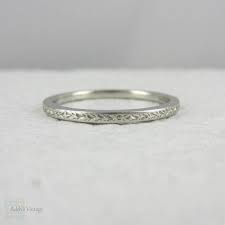 Art Deco Platinum Wedding Ring Engraved Wedding Band With Flower Design Circa 1930 Platinum Wedding Rings Engraved Wedding Rings Wedding Band Engraving