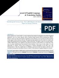 Slightly more than thirty hours per week. Introducing The Literary Critic The Cars Model In The Introductions Of Academic Papers In Literary Criticism Pdf Academic Publishing Linguistics