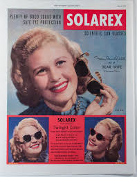 Jane Caulfield for Solarex Sunglasses Ad From 1949 (49-PO-7)