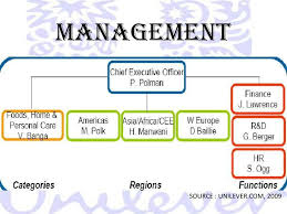 organisational structure of unilever ponds company brainly in