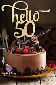 Up to 1 week before the party and at least 2 days before: Amazon Com Hello 50 Number Cake Topper Kitchen Dining