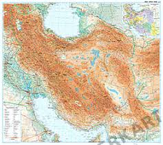 Iran (wall map) 2009 iran country profile iran map with insets: Iran Landkarte Physikalisch 98 X 88cm