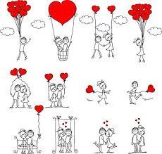 カップルイラストフリー valentine doodle love illustration doodles