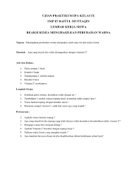 Contoh praktikum ipa smp kelas 9. Ujian Praktikum Ipa Kelas Ix
