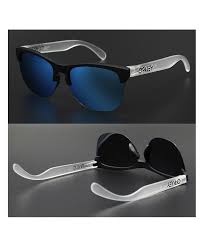 Oakley Mens Frogskins Lite Sunglasses Matte Black Prizm Sapphire