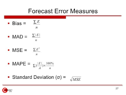 Forecasting Techniques Forecast Standard Deviation Sales And Operations Planning