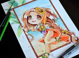 Chibi Pool Party Leona By Lighane On Deviantart Illustrazioni Disegni Kawaii Disegni
