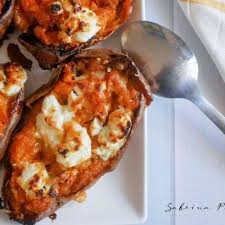 Patates Douces Farcies Chevre Champignons Sab N Pepper En 2020 Recette Patate Douce Patates Douces Farcies Gratin Patate Douce