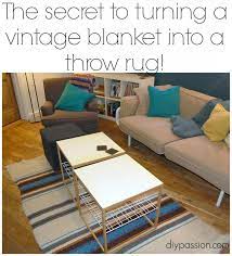 Tired of knitting blankets and afghans that only look good on one side? How To Turn A Throw Blanket Into A Throw Rug Via Diypassion Com Diy Home Improvement And Decor Home Decor Furniture Diy
