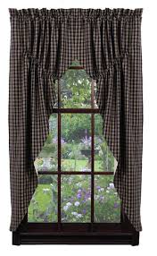 Olivia S Heartland Country Primitive Cabin Black Deluxe Burlap Valance Curtain
