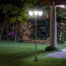 Outdoor solar lights are an affordable and environmentally friendly way to provide light to your garden. Outsunny 3 Solar Powered Lamp Post Ip44 51 5lx47wx182 5h Cm Black Mh Star