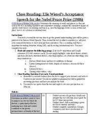 In fact, he is known around the world. Nobel Speech Worksheets Teaching Resources Teachers Pay Teachers
