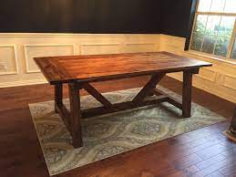 Pocket Hole Top 6 Lag Bolt Frame Rustic Farmhouse Table Dark Wood Dining Room Table Farmhouse Dining Table