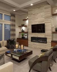 Example Of A Trendy Formal Living Room Design With Carpet A Ribbon Fireplace Living Room Design Inspiration Contemporary Fireplace Designs Living Room Remodel