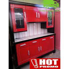 Kitchen set atas dan bawah rak 2 pintu 3 pintu minimalis scandinavian Kitchen Set Lemari Dapur Rak Piring Lemari Sayur 4 Pintu Duko Shopee Indonesia
