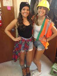 Lumberjack And Construction Worker College Halloween Halloween Outfits Diy Halloween Costumes Cute Halloween Costumes