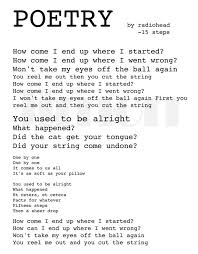 The quiz contains lyrics from each and every single in radiohead's top 10 as listed above. Radiohead 15steps Radiohead Lyrics Radiohead Music Heals