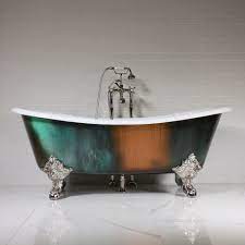 Soak for 15 to 60 minutes. The Lanercost73 73 Cast Iron French Bateau Clawfoot Tub With Copper Patina Exterior And Drain