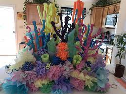 Diy Coral Reef Pool Noodles Foam Two Boxes And Tissue Paper Super Fun To Make Coral Reef Craft Coral Party Decorations Ocean Party Decorations