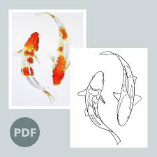Koi Fish Outline In 2020 Fish Outline Fish Drawings Watercolor Fish