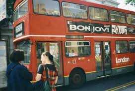 Ticket machine in the foreground. London Double Decker Bus With Bon Jovi These Days Ad From 90s 90smusic 90srock Rockmusic Jonbonjovi Jbj Captainkidd Bonjovi Richiesambora Kingofsw